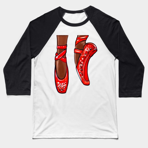 Top 10 best gifts for dancers. Ballet pointe shoes in red. Ballerina dancer dancing dance Baseball T-Shirt by Artonmytee